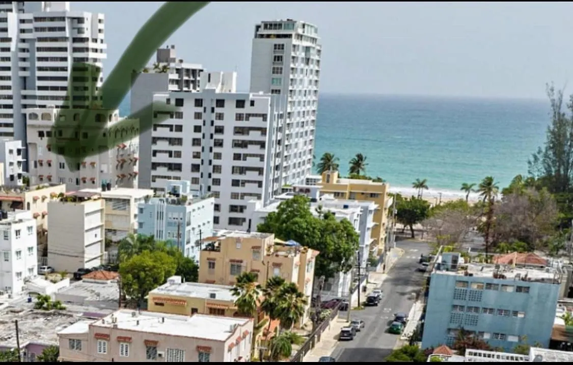 Fresh Tropical Colonial Style Walk-Up- Rooftop Terrace- Beach View San Juan Puerto Rico